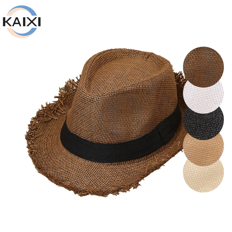 New European and American Style Sunshade Sun Protection Beach Rough Edge Men's Hat Personality Fashion Straw Hat