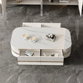 YSS Luxury Marble Top Gold Stainless Steel Leg TV Stand and Coffee Table Set for Living Room Furniture
