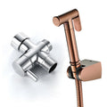 Brass Toilet Bidet Rose Gold Bathroom Bidet Sprayer Wall Mounted Bathroom Bidet Set with 7/18 T-valve for Home Hotel Bathroom