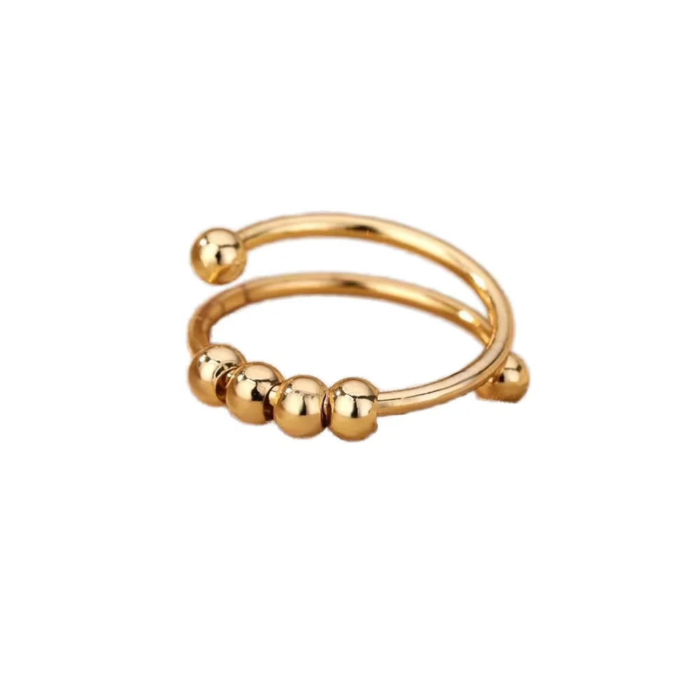 Gold Color Simple Wedding Couples Rings Smooth Line Style Knotted Ring Anel Jewellery Wholesale Christmas Gift for Women .