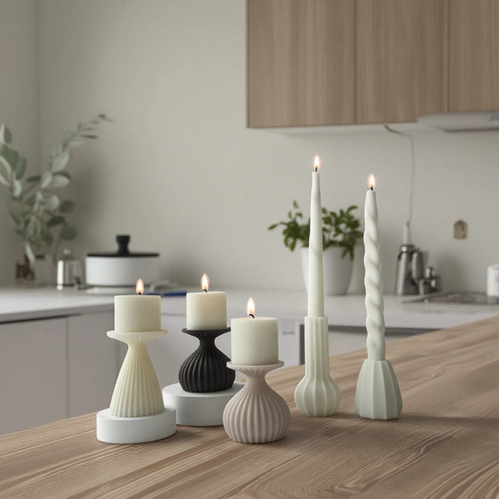 J-1041 Candle Holder Silicone Molds DIY Aroma Candle Decoration Table Drip Gum Gypsum Candle Holder Plaster Silicone Moulds