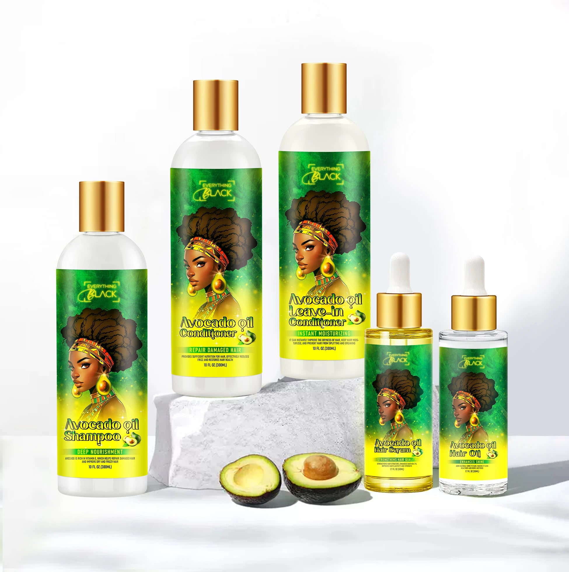 Private Label Organic Black Caster Oil Ingredients Shampoo and Conditioner Hair Care Set for Frizz Kinky Coily Hair