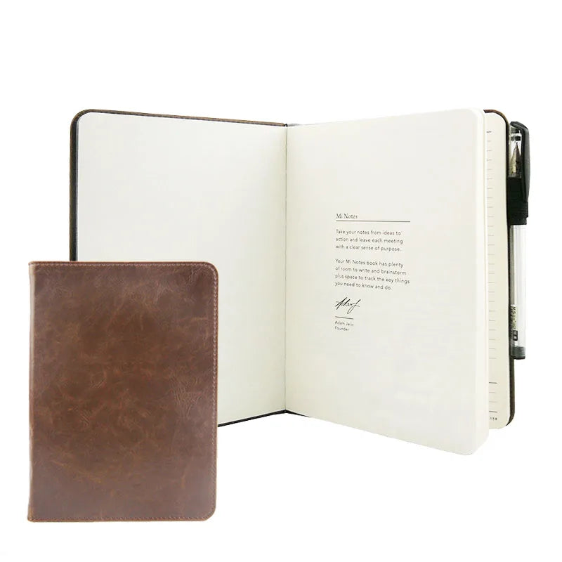 Custom Logo A5 Leather Notebook Journal Hardcover Hardcover with Sew Binding