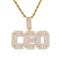 Mix and Match Letters Hip Hop Fashion Pendant Zircon Necklace with Copper Alloy Rope Chain