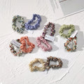 B.PHNE Floral Hair Ties Cotton Loops Elastic Hair Bands Ponytail Scrunchies Set Design Fancy Custom Kids for Kids Girls Women