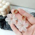 Summer Sweet Fashion Earrings for Women Acrylic Love Flower Pendant Earrings Simple Bow Jewelry Gift
