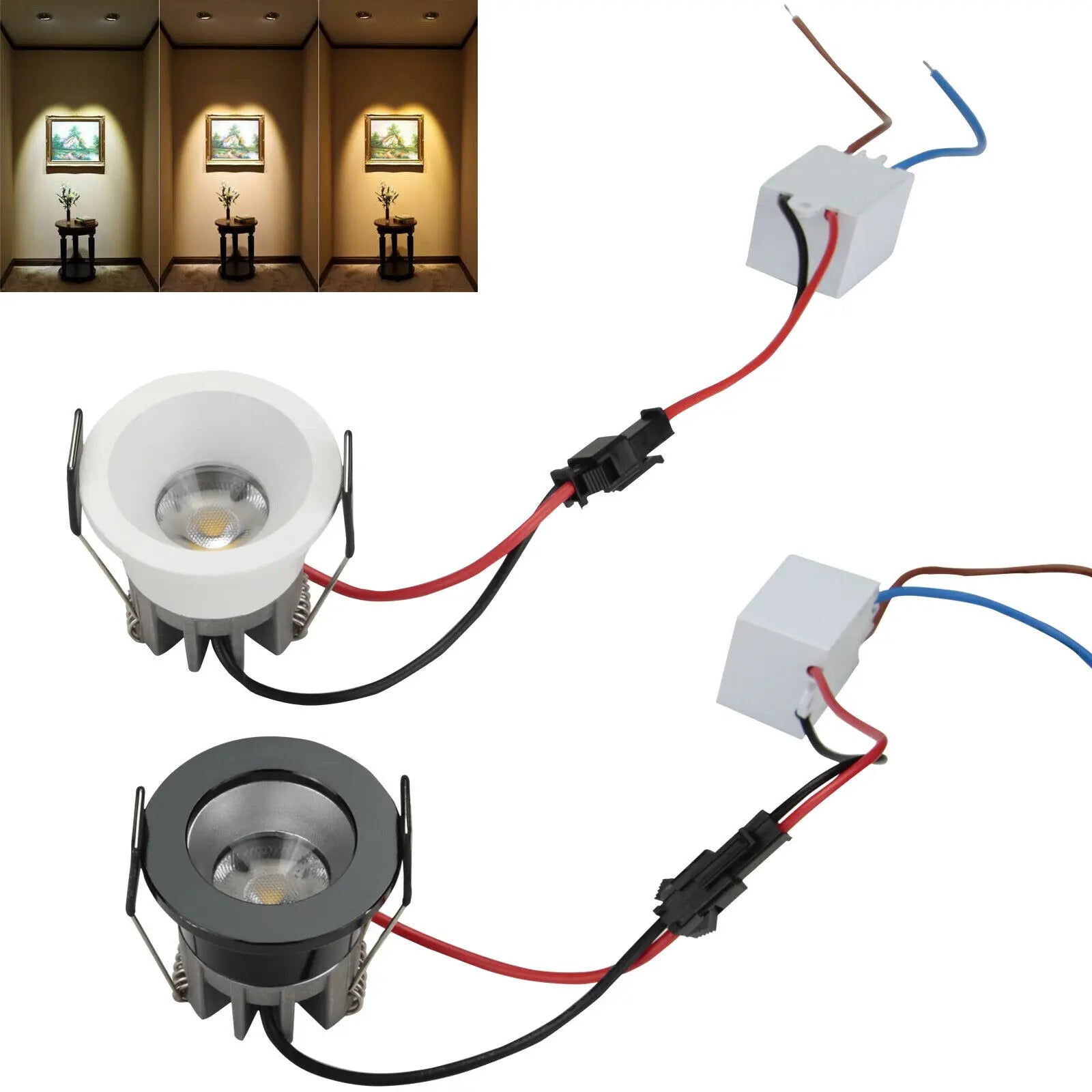 3W High Power Dimmable LED COB Recessed Ceiling DownLights Bulb Lamp With Driver