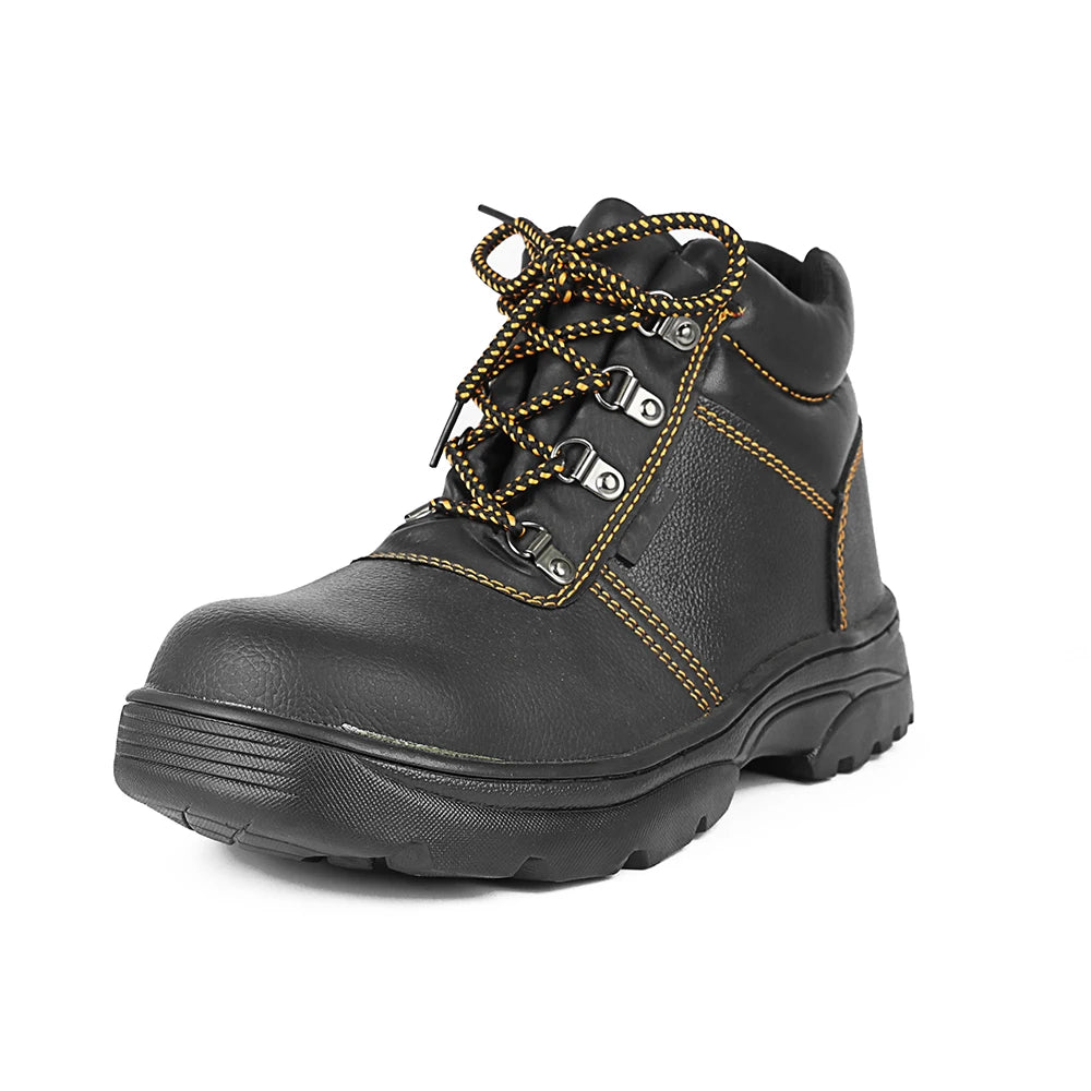 Lightweight Steel Toe Safety Shoes Anti Smashing Anti Piercing Two Layer Cowhide Rubber Sole Industrial Work Sneakers