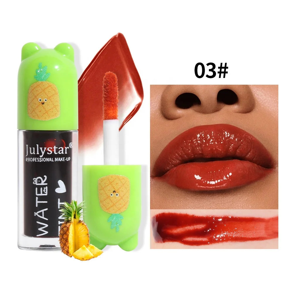 Hot Selling Mineral Liquid Lip Tint Moisturizing Long Lasting Waterproof Water Glossy Lip Gloss Non-Stick Glass Cup 3pcs