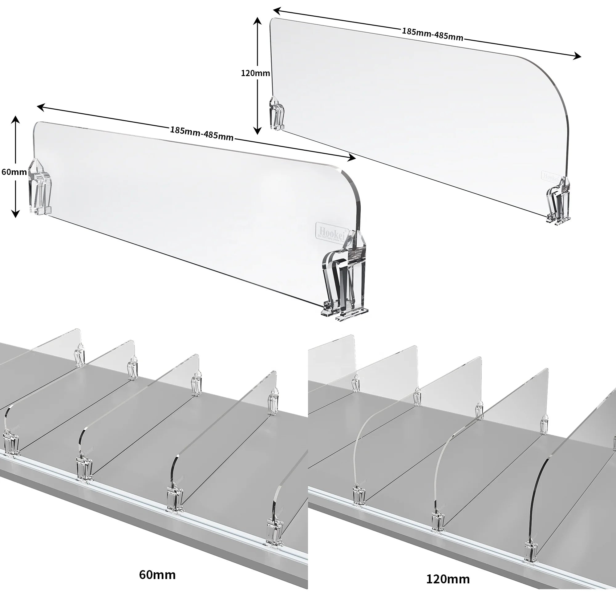 Hookei Magnetic Supermarket Display PET Shelf Divider Separators Divider for Retail Shop