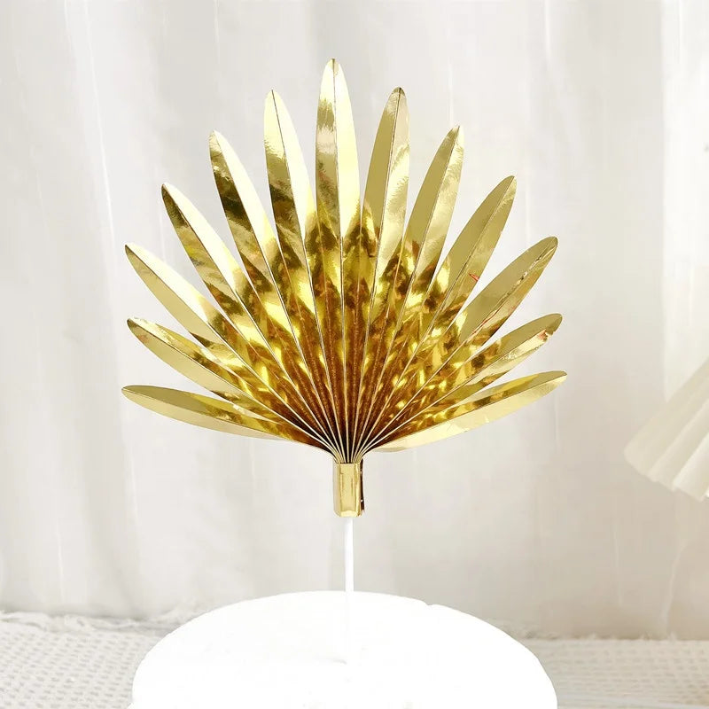 New Arrival Paper Fans Cake Toppers for Christmas New Year Father's Day & Valentine's Day Customizable Size Party Supplies