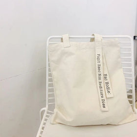 Custom 12oz Eco-Friendly Cotton Canvas Tote Bag Dual-Purpose Shoulder/Hand Carry Silk Screen Printed Custom Logo Straps for