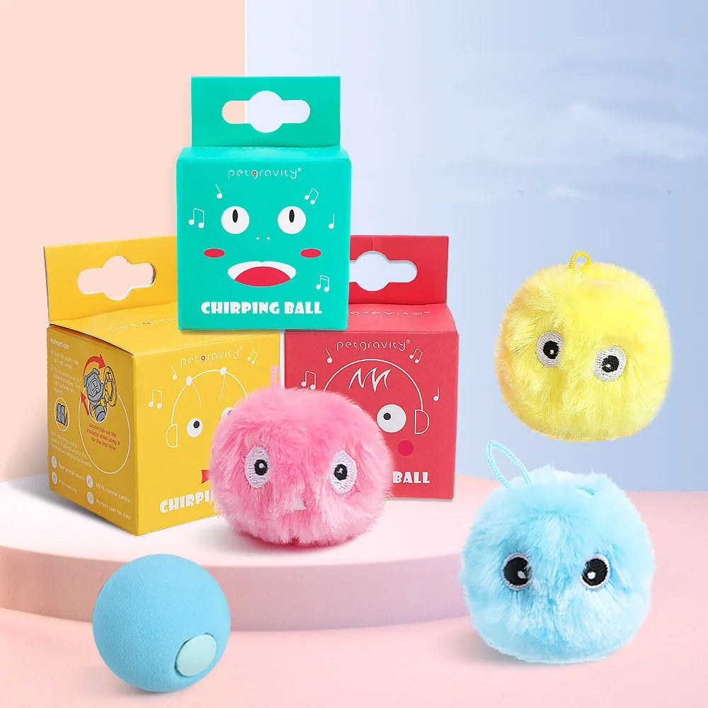 Catnip Cat Toy Ball Plush Cat Toy  Squeaky Cat Interactive Toy Ball