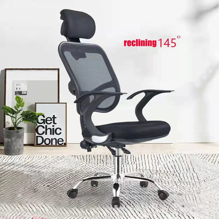 Ergonomic Design Waist Support Mesh Chair Lift Reclining Staff Office Chair with Armrests