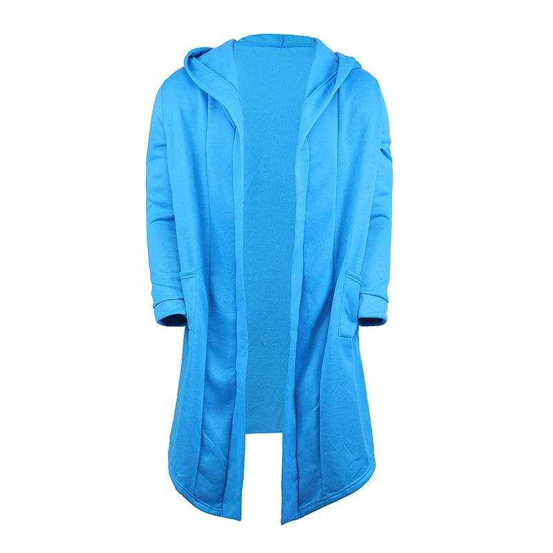 Men Hooded Sweatshirts Black Hoodies Fashion Jacket Long Sleeves Cloak  Coats Outwear Medieval Costume