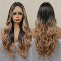 Fast Delivery Black Brown Blonde Synthetic Lace Wigs Long Wavy Lace Front Wigs for Women Body Wavy Ombre Lace Frontal Wig