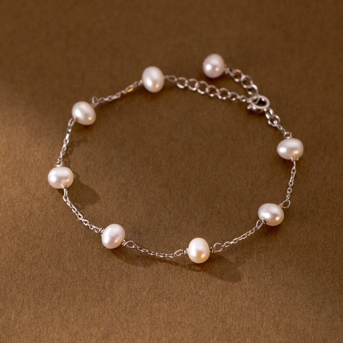 S925 Sterling Silver Simple Baroque Pearl Bracelet Temperament Beaded Bracelets Fashion Jewelry Bracelets Women Wholesale