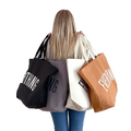 Custom Logo Eco-friendly Organic Reusable Cotton Canvas Bag Zipper Oversized Weekend Party Gym Tote Women Printed Shopping Bags
