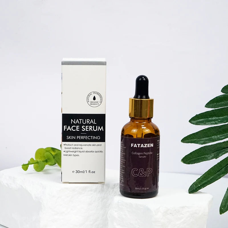 In Stock Fatazen Collagen Peptide Face Serum Organic Skin Care Whitening Moisturizing Facial Hyaluronic Acid Collagen Serum