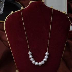 Women's Light Luxury Noble Temperament Freshwater Pearl Necklace 925 Silver Clavicle Rope Chain Wholesale Brass Jewelry