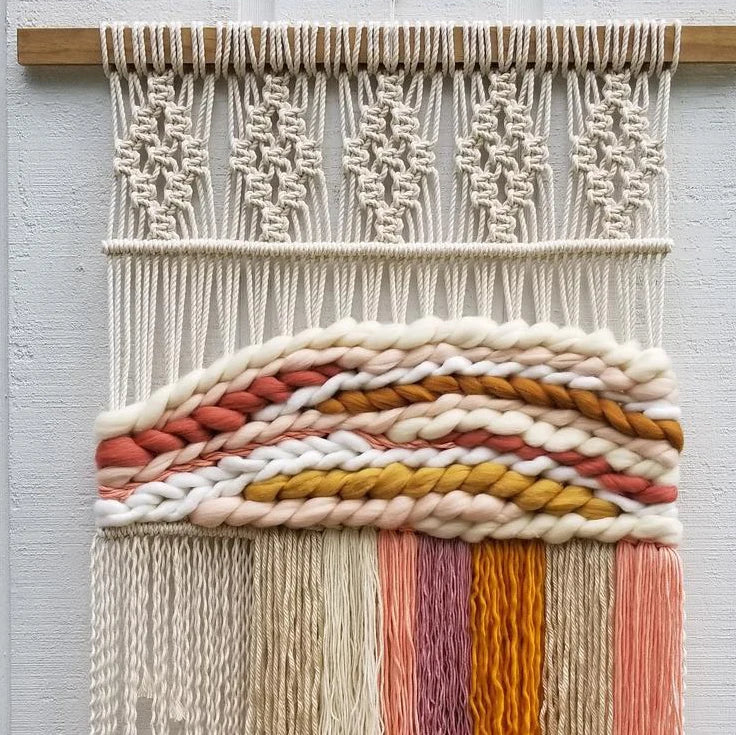 Extra Large Modern Boho Knitted Macrame Wall Hanging