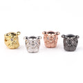 3pcs/bag 12*14MM Pig Head Shape Brass Micro Pave Beads Bracelet Connector Spacer Charm Beads For Jewelry Making