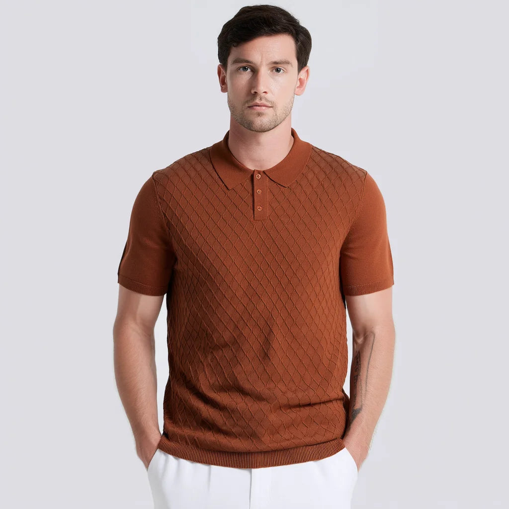 Ready Ship Men's Summer Beachwear Cotton Spandex Golf T-Shirt Short Sleeve Solid Color for Polo Shirt Made Terry Cloth Knit