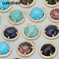 MD02  Jewelry Accessories18k Gold Platednickel Freecoppernatural Stonecharms Findings & Componentsdiy Pendants4pcs/lot