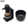 Black Premium Quality Metal Handle Shaving Brush and Bowl Kit Acrylic Shave Stand Shaving Set for Men