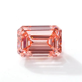Fancy Vivid pink Color 2carat Big Size Emerald Cut Lab Grown Diamond with IGI Certificate