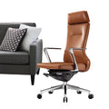 Latest Luxury Executive Brown Genuine Leather Recliner Office Chair Ergonomic Lift Mesh Design in Modern Style