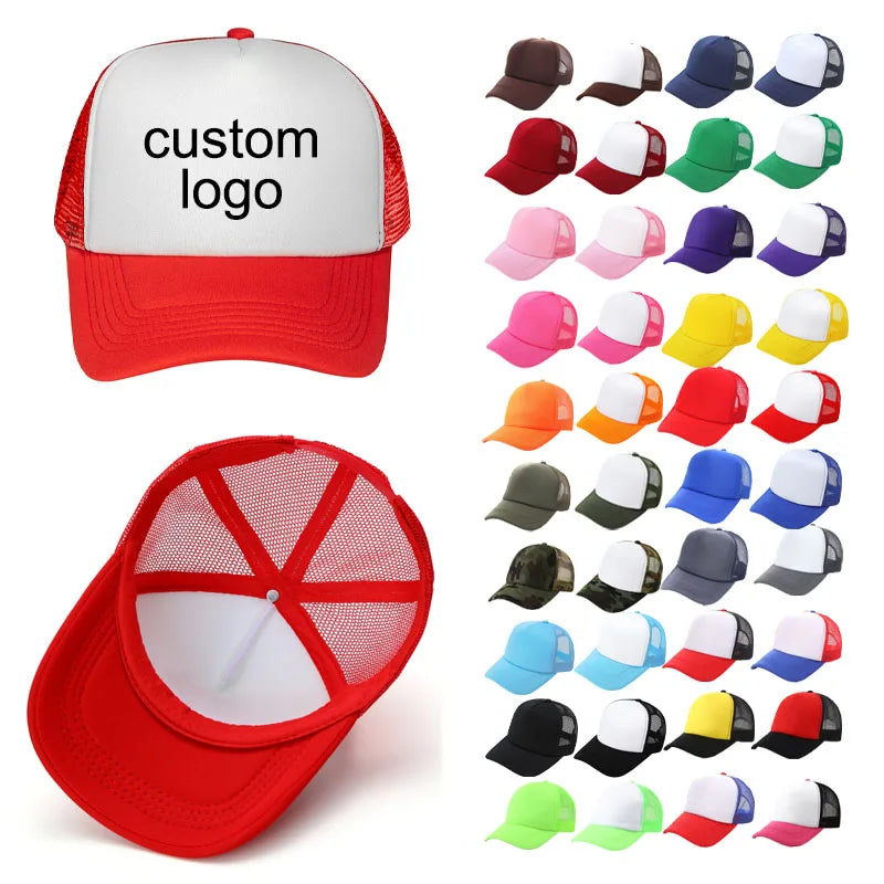 High Quality Ome Classic 5-Panel Snapback Mesh Baseball Cap Custom Logo Foam Trucker Hat Five Panel Cap Blank