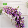 Silk Hydrangea Rose Purple Artificial Flower for Wedding Decoration Table Centerpiece Runner for Event
