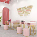 Marble Nail Stations Beauty Saloon Furniture Equipment Newest Mesa Para Manicura Pink Nail Table Salon Furniture Metal 1.2 M Cm
