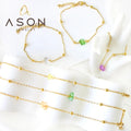 Ason New Customized Jewelry Stainless Steel Bracelet Shaped and Mixed-Color Zirconia Bracelet(Color Random Delivery)