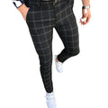 Autumn Vintage Plaid Printed Slim Pencil Pants for Men Casual Long Trousers 2021 Autumn Fashion Streetwear Mens Pants