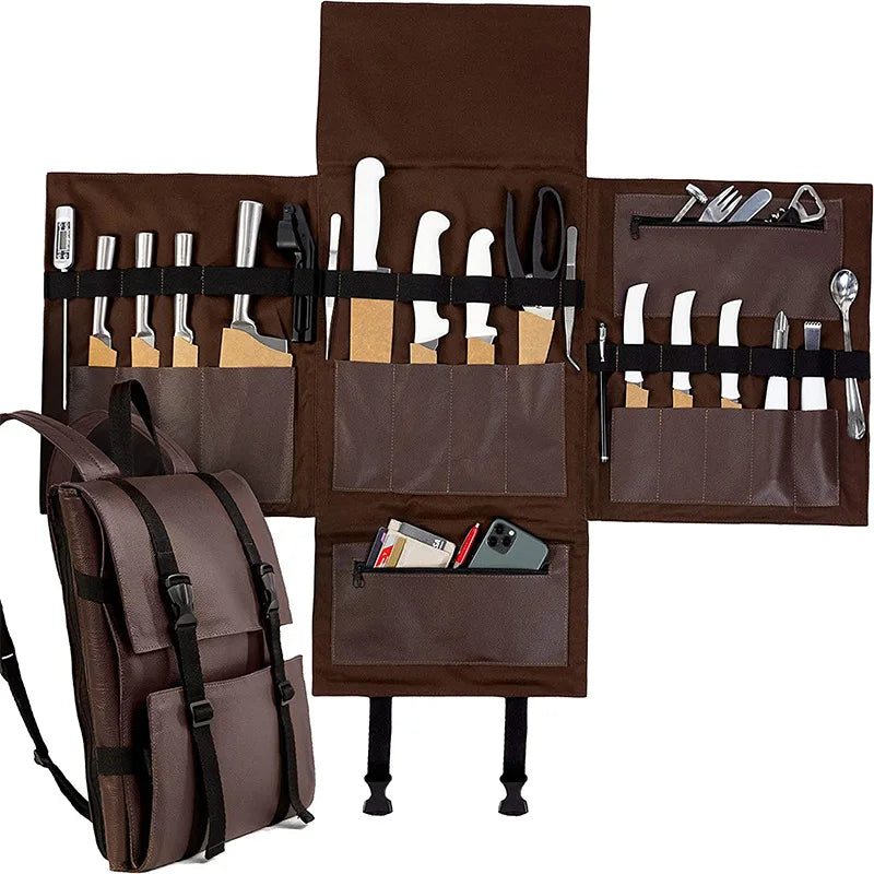 Chef's Tool Bag Double Strap Computer Liner Knife Backpack