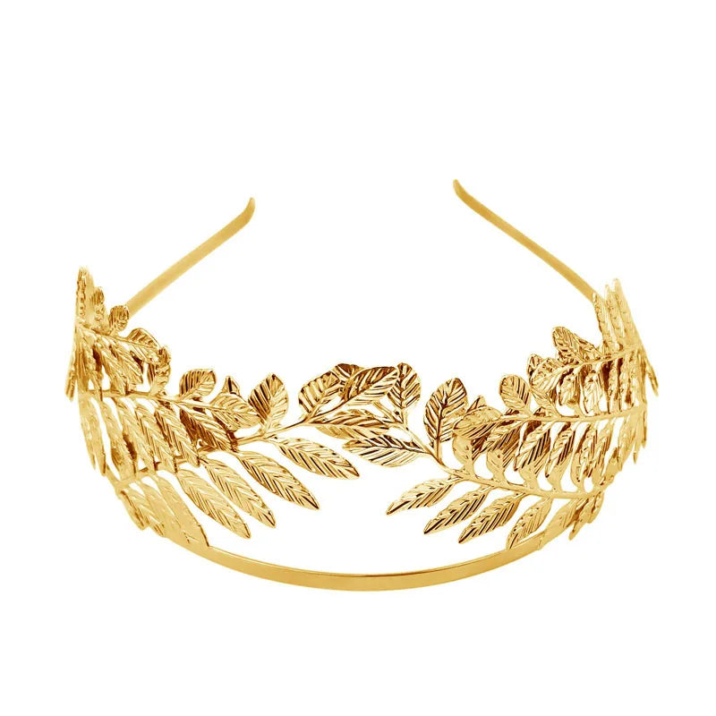 AA00056 Leaf Crown Bridal Hair Band Fashion Baroque Bridesmaid Headband Leaves Metal Bridal Tiara Hairbands
