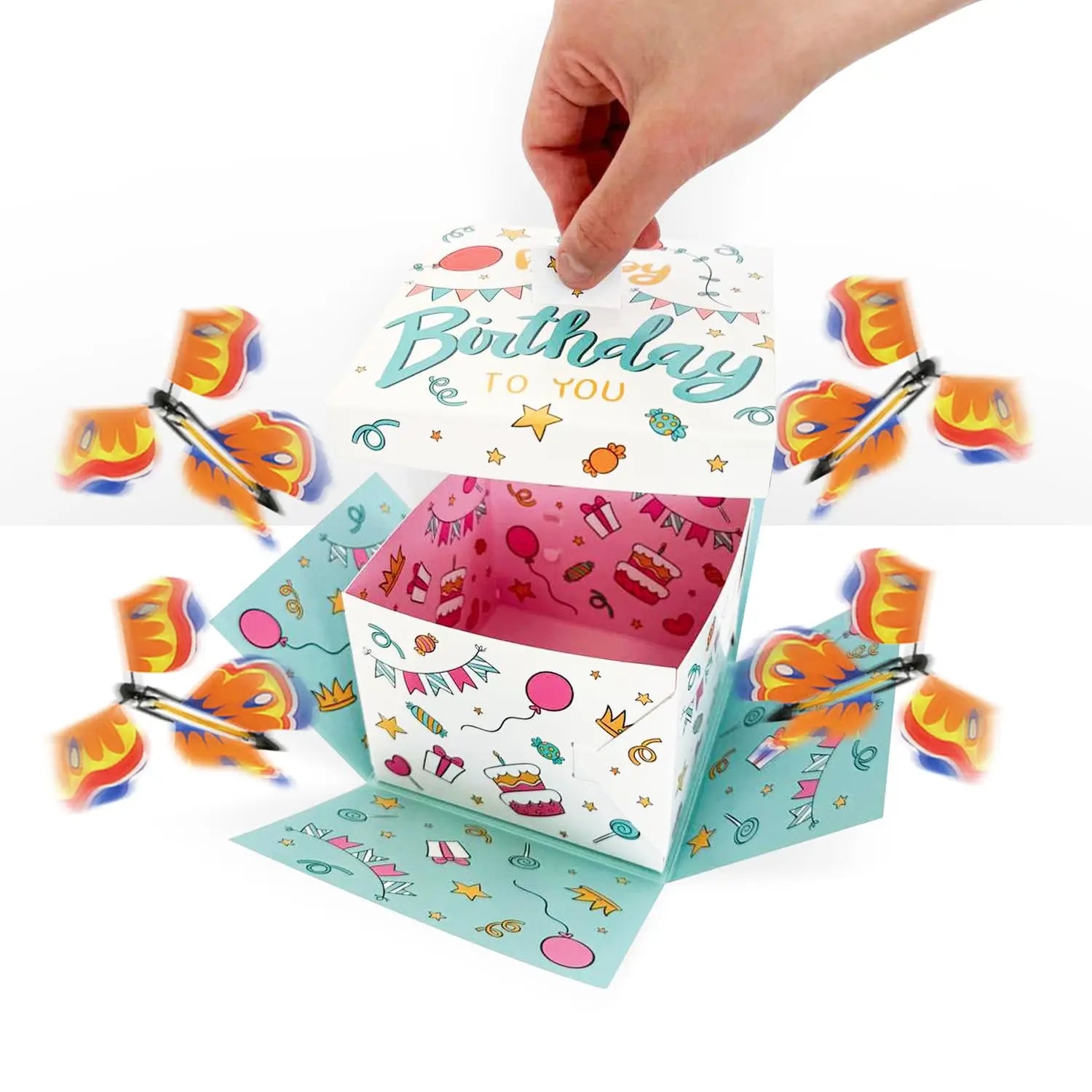 Butterfly Explosion Box Exploding Surprise Gift Boxes Picture Love Heart Card Kit DIY Birthday Anniversary Photo Album Scrapbook
