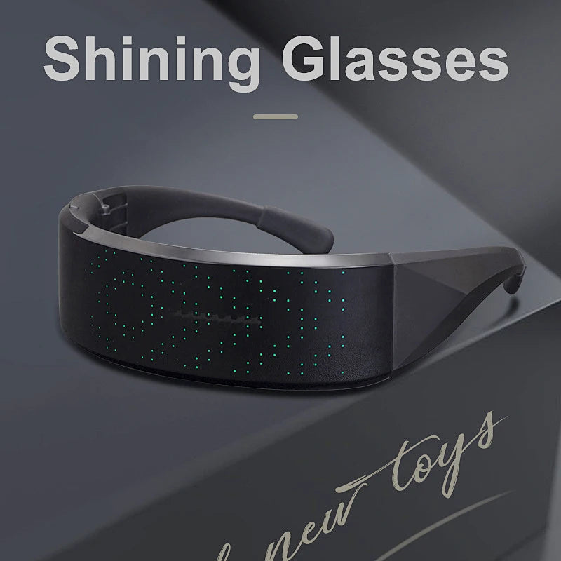 Partagas Fashion LED Light-Up  Wrap Around Rechargeable Foldable Custom Pattern Party Nightclub Eyewear for Women Men Unisex