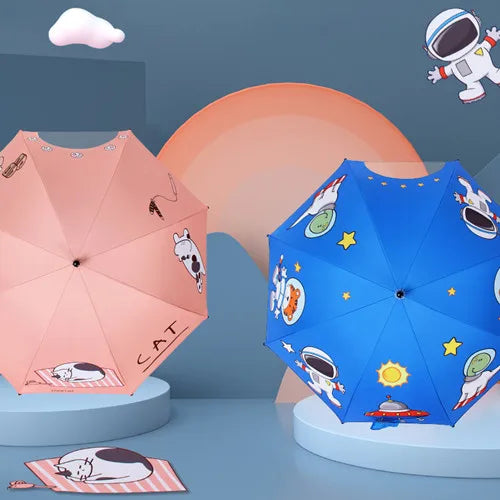 Creative Kids Umbrella  Sunny Umbrella  Straight Rod Safety Anti Pinch Children's Umbrella Customization