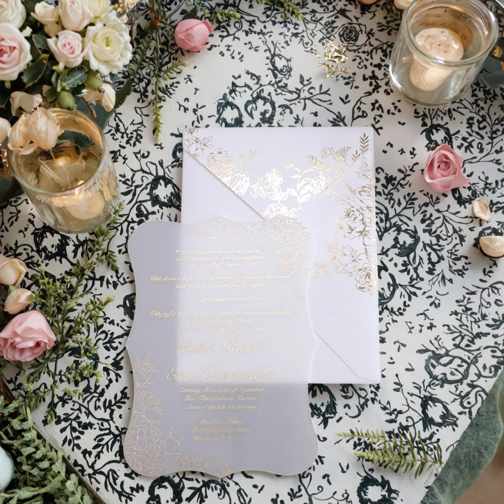 Delicate Acrylic Wedding Invitation Card Reception Cards Thank You Cards Match Hot Stamping of Envelope
