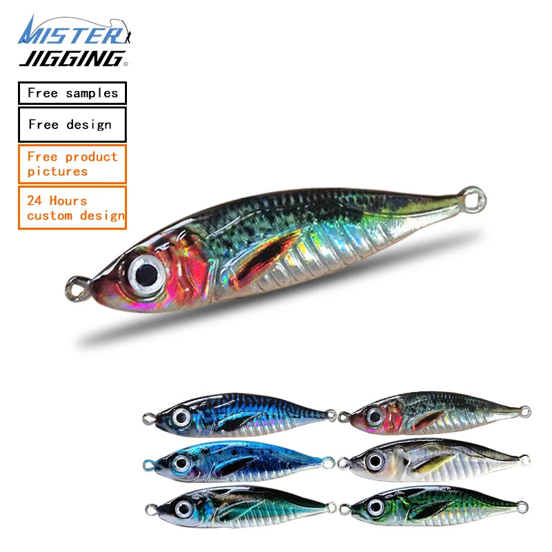 MISTER JIGGING High Quality 3D Printing Metal Lure Bait Jig Fishing Lure Metal Jig Fishing Lure