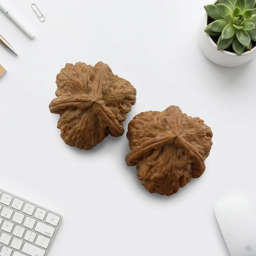 Premium Artisan Hand-knotted Natural Wen Play Walnut - Luxury Collectible for Stress Relief