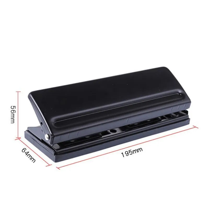 Hole Puncher A5/A6/A7 Binder Black Metal 6-Ring Hole Punch Manual Operation Hole 0.6mm Holes 10 Sheets 80gsm Capacity Refill