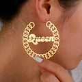 Hip Hop Classic and Simple Letter Name Stainless Steel Earrings Custom Name Hoop Earrings for Women