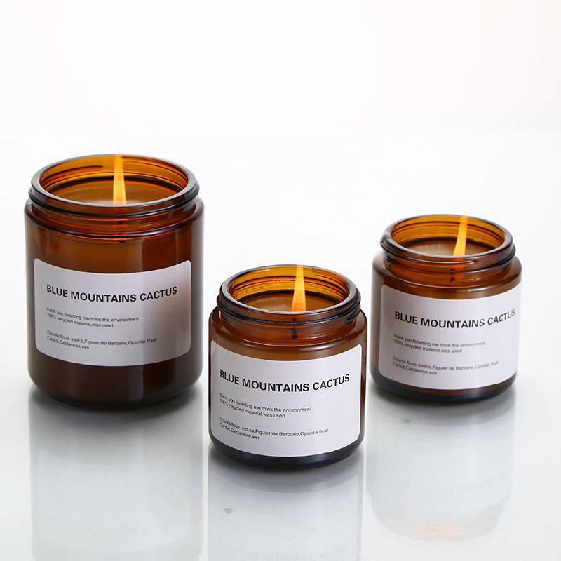 Wholesale 120ml 250ml 8 oz Empty Amber Glass Candle Jar With Lids