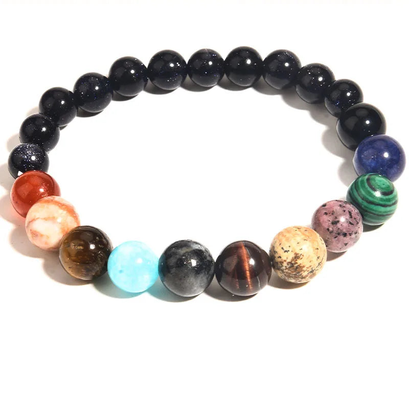 New Product Universe Galaxy Eight Planets Bracelet Fashion Zodiac Couple Beaded Bracelet