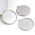 Never Fade Fit 30mm Cabochons Stainless Steel Tooth Cameo Setting Cabochon Base  Blank Tray Bezel