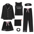 Pijama Turndown Collar Secret Pajamas Women Comfortable Lounge Wear 7 Pcs Set